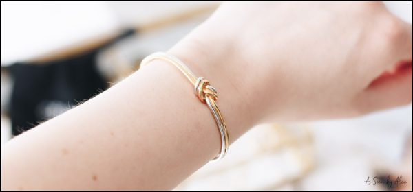 Celine knot double bracelet in brass with gold finish Clearance